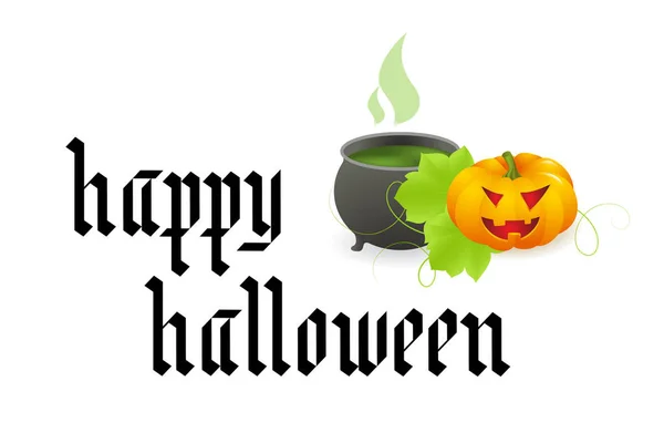 Gothic calligraphy Happy Halloween — Stock Vector