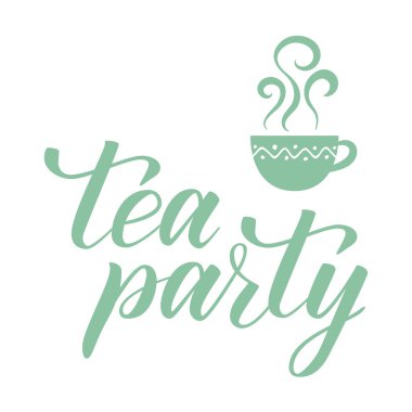 El yazısı fırça kaligrafi Çay parti