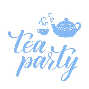 El yazısı fırça kaligrafi Çay parti