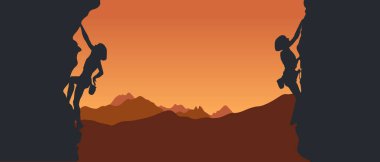 Bir dağcının silueti