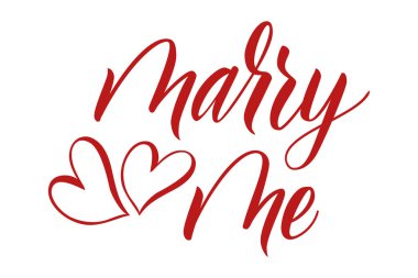 Fırça kaligrafi beyaz benimle evlenmek