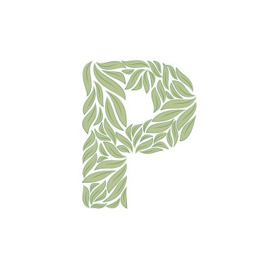 Süslü harf beyaz üzerine P