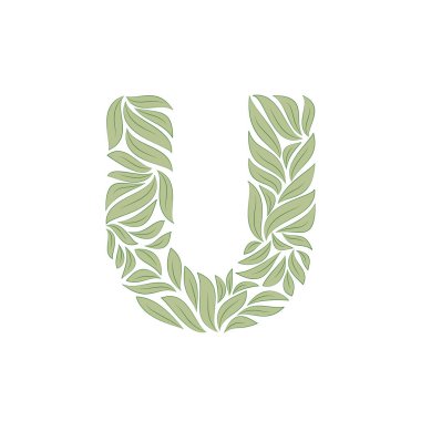 Süslü harf beyaz üzerine U