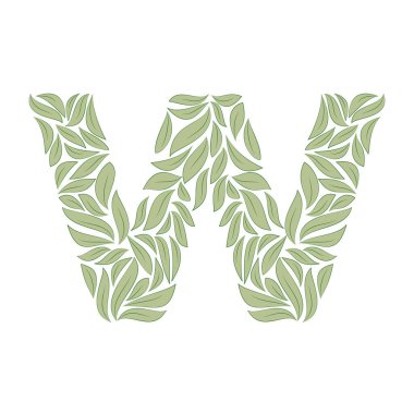 Süslü harf beyaz üzerine W