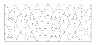 Üçgen yapboz parçaları kümesi