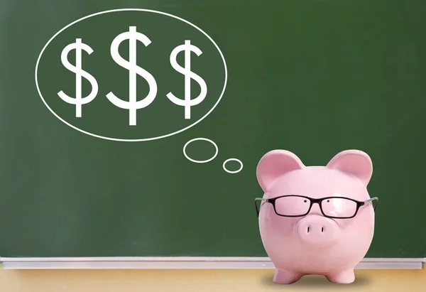 Pig Bank Gedachten Dollar — Stockfoto