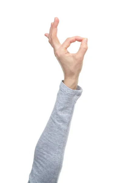 Mãos Com Gestos Isolados Sobre Fundo Branco — Fotografia de Stock