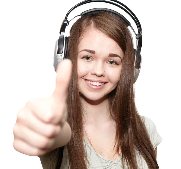 Happy Girl Listening Music — Stock Photo, Image