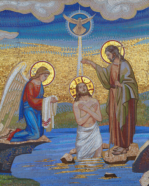 Mosaic of Saints. Religion. Orthodox church in Kirowograd Ukraine