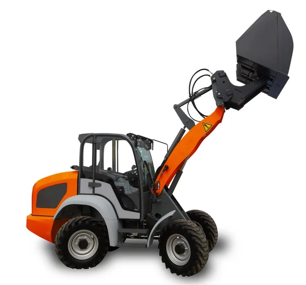 Röda gården traktor — Stockfoto