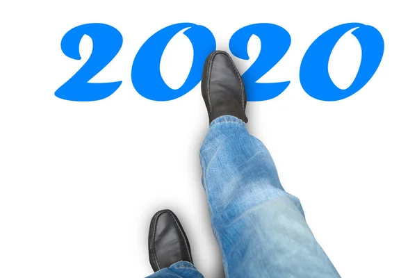 Человек в обуви и 2020 Лицензионные Стоковые Фото