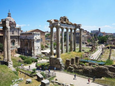 19.06.2017, Roma, İtalya: ünlü antik Roma Forum kalıntıları güzel görünümü