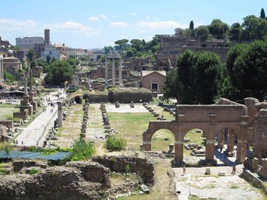 19.06.2017, Roma, İtalya: ünlü antik Roma Forum kalıntıları güzel görünümü