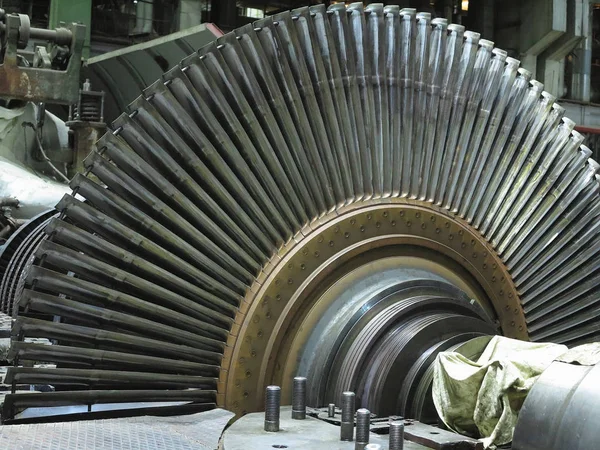 Disassembled Steam Turbine Process Repairing Electric Generator Power Plant Stock Image