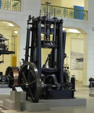 26.05.2018, Wien, Avusturya: Viyana Teknik Müzesi'nde dev eski buhar motoru