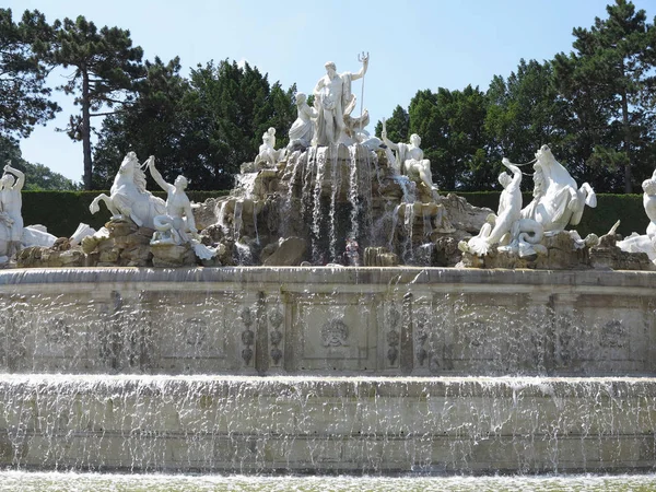 2018 Wien Austria Shonbrunn Palace View Neptune Fountain — Stock Photo, Image