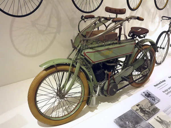 2018 奥地利的维也纳技术博物馆 古典历史摩托车在博览会 — 图库照片