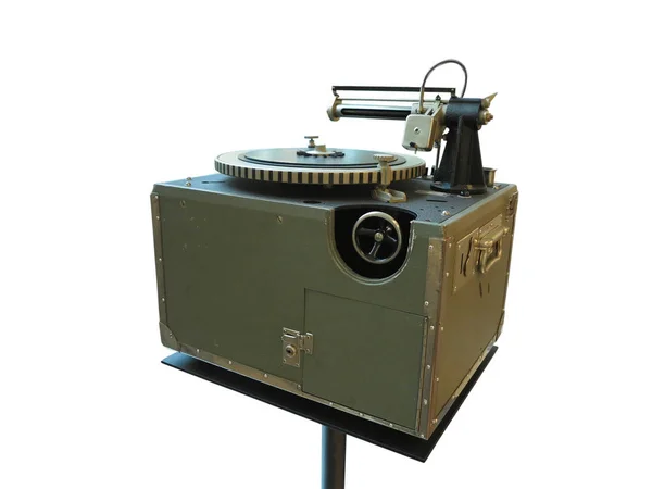 Electronic Apparatus Device Recording Gramophone Records Isolated White Background — Stock Photo, Image