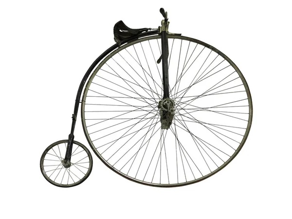 Vintage Velha Bicicleta Retro Isolado Sobre Fundo Branco — Fotografia de Stock