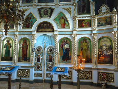 13.10.2018, Moldova: iç ve dekorasyon Tiganesti Manastırı Ortodoks Kilisesi