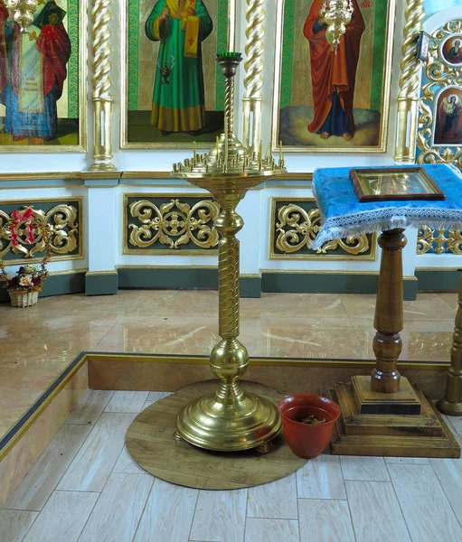 2018 Moldova Vintage Golden Candlestick Old Orthodox Church — Stock Photo, Image