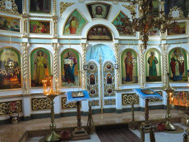13.10.2018, Moldova: iç ve dekorasyon Tiganesti Manastırı Ortodoks Kilisesi