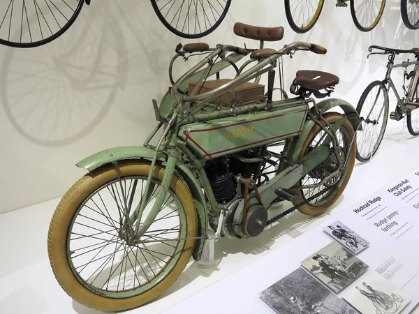 2018 Technical Museum Wien Østerrike Vintage Historical Motorcycle Exposition – stockfoto