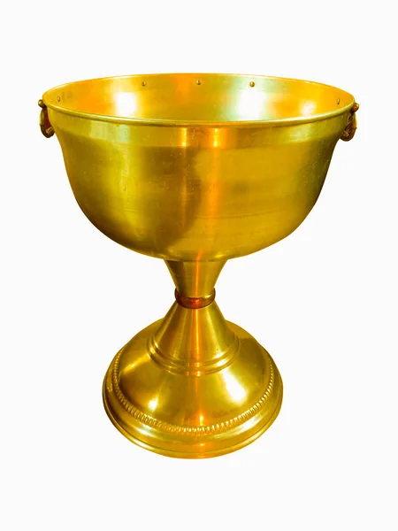 Christening Goldenl Hurch Bowl Isolated White Background — Stock Photo, Image