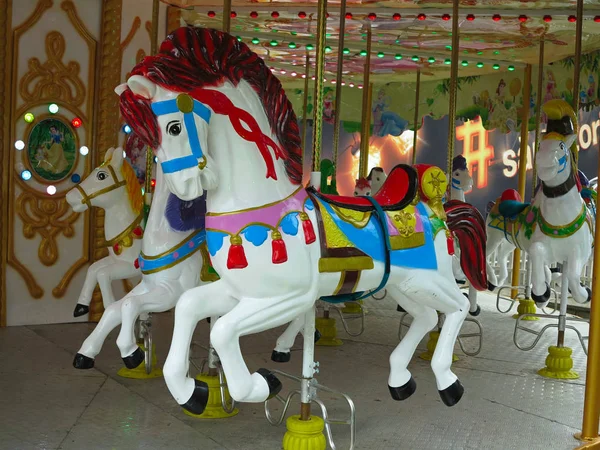 2019 Moldova Chisinau Traditional Carousel Colorful Horses — Stock Photo, Image