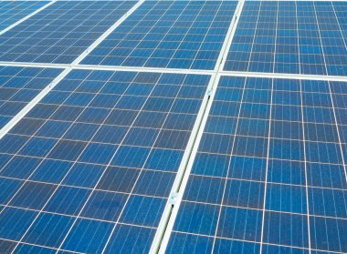 Mavi güneş panelleri, fotovoltaik Soyut doku alternatif el