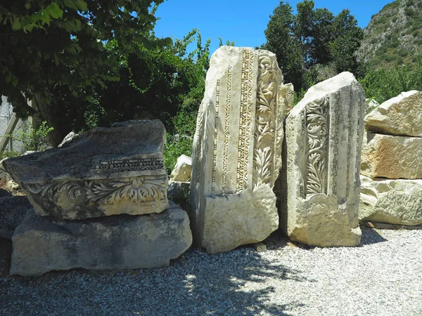 Ruins of ancient Greek-Roman amphitheatre in Myra, Demre, Turkey — Stock Photo, Image