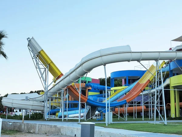 03.07.2019, Kemer, Turkey: Metal structures for water slides — Stock Photo, Image