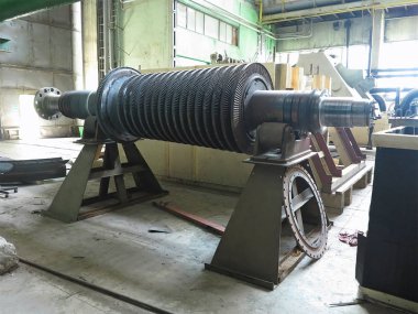 Onarım sürecinde jeneratör buhar türbini, makine, boru