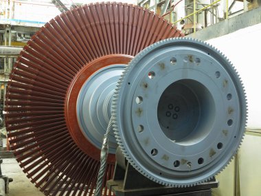 Onarım sürecinde jeneratör buhar türbini, makine, boru