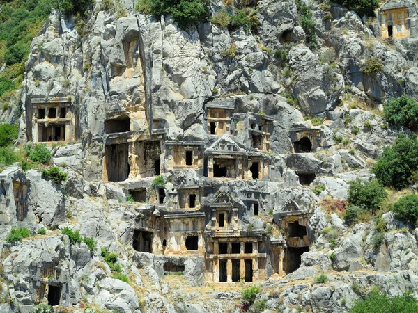 Starożytny Lycian Myra Rock ruiny grobowca w Demre, Antalya. — Zdjęcie stockowe