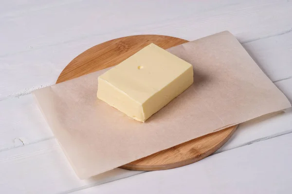 Kawałek Masła Biurko Drewna — Zdjęcie stockowe