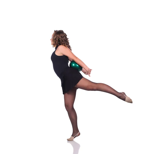 Young beautiful dancer gymnastics posing in studio — Stock Photo, Image