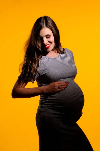 Koncepcja ciąży, macierzyństwa, przygotowania i oczekiwania. — Zdjęcie stockowe