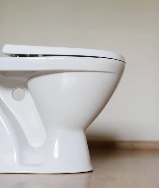 New ceramic toilet bowl at home — Stock Photo, Image