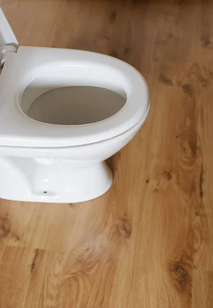 New ceramic toilet bowl at home — Stock Photo, Image