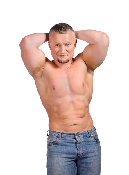 Image of muscle man posing in studio — Stock Photo, Image