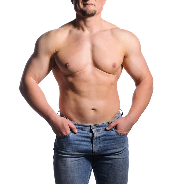 Image of muscle man posing in studio — Stock Photo, Image