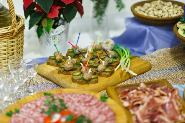 Table Different Snacks — Stock Photo, Image