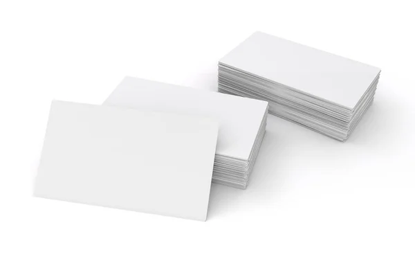 Branco Branco Cartões Visita Fundo Branco — Fotografia de Stock