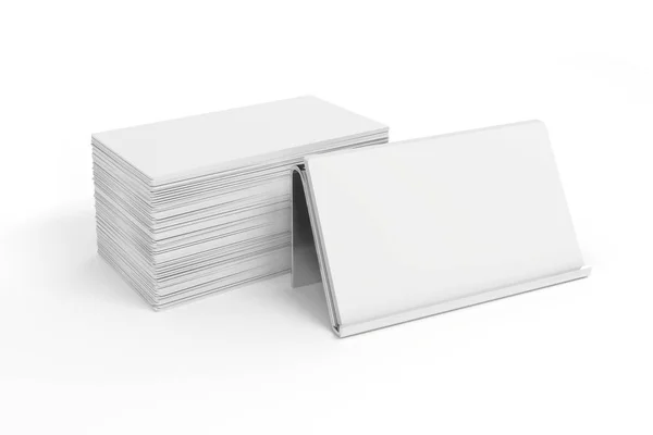 Branco Branco Cartões Visita — Fotografia de Stock