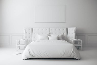 3D render güzel modern yatak odası