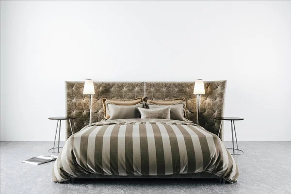 Render Güzel Modern Yatak Odası — Stok fotoğraf