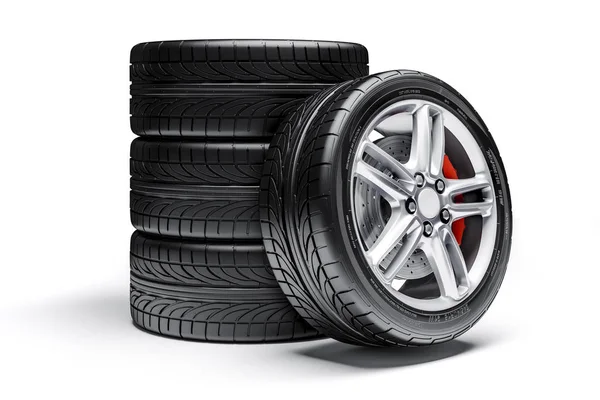 Car Tires Alloy Wheels — Stock Photo, Image