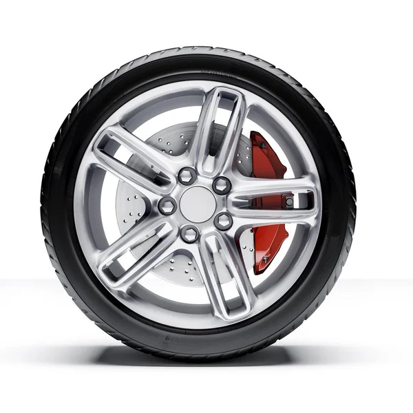 Car Tires Alloy Wheel White Background — Stock Photo, Image