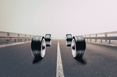 3D araba lastikleri movemen de yol
